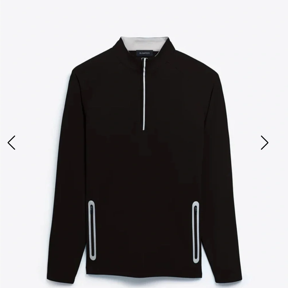 Bugatchi Solid Quarter Zip Mock Neck Pullover Mens Size XL